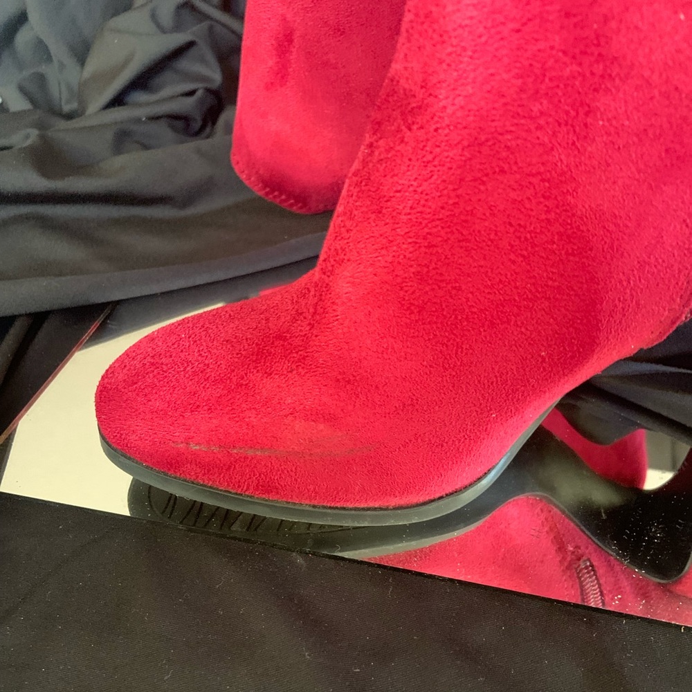 Burgundy Boots Size 8 with 4” Heel Worn Once